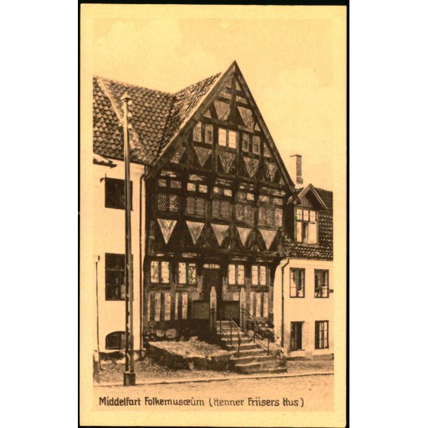 Middelfart folkemusum - (Henne Frisers Hus)  - Kaj Therkildsens Bogh. 64738 - Ubrugt