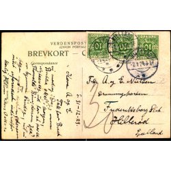 Efterporto - Postkort fra Ufrankeret til Hillerd 2-1-24 