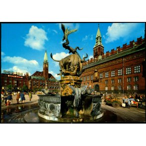 Kbenhavn - Rdhuspladsen med Dragespringvandet - Topcard T 132 - Ubrugt