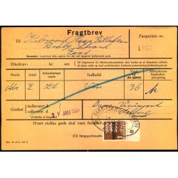Fragtbrev -  1kr Rigsvben Prov.  - Fra Esbjerg til Fan 21. Jule 1964