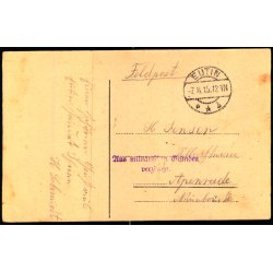 Feldpost - Eutin  7 - 8 - 15  - Til  Apenrade - Billedside : Eutin