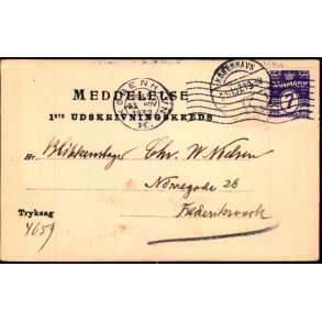 1 ste Udskrivningskreds - 14.Bataillons Granisionskop. Slagelse - Tryksag 4659 - Brugt