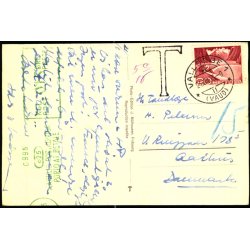 Efterporto - Postkort fra Schweitz  til Aarhus    24 - 8- 53 - Porto at Betale 15 re