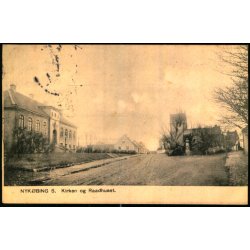 Nyk�bing S. - Kirken og Raadhuset - u/n - Brugt