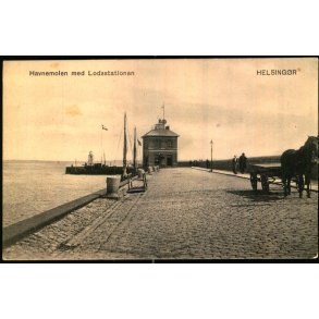 Helsing�r - Havnemolen med Lodsstationen - Sk.B. & Kf. 1828 - Ubrugt