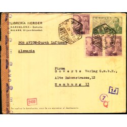 Luftport - Censurbrev fra Spanien  22 - 6 - 42 - Til Hamburg