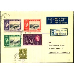 Luftpost Rekommanderet Brev fra Uganda til Schweitz - 20 - 4 - 63