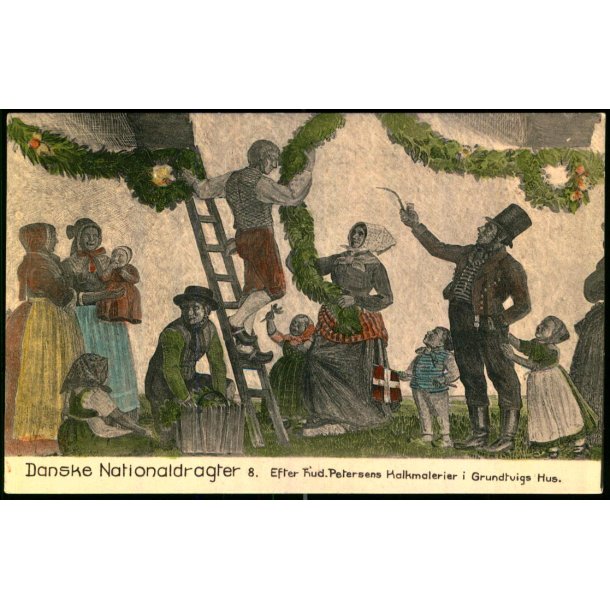 Danske Nationaldragter - 8 - R. Petersens Kalkmalerier i Grundtvigs Hus - V. Tryde - Ubrugt