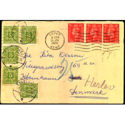 Efterporto - Brev fra England  29 - 4 - 1951 - Efterporto  25 re