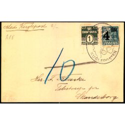 Efterporto - Postkort fra Kbenhavn til Skanderborg med Kuglepost - 1935 