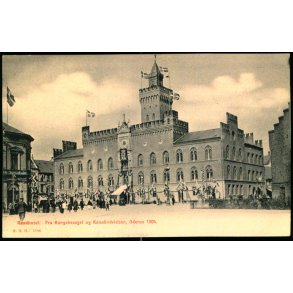 Raadhuset  - Fra Kongebes�get og Kanalindvielsen, Odense 1904 - H.H.O. 1186