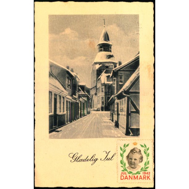 Faaborg i Sne - Gl�delig Jul - Chr. Rasmussens Bogh. 7315 - Brugt