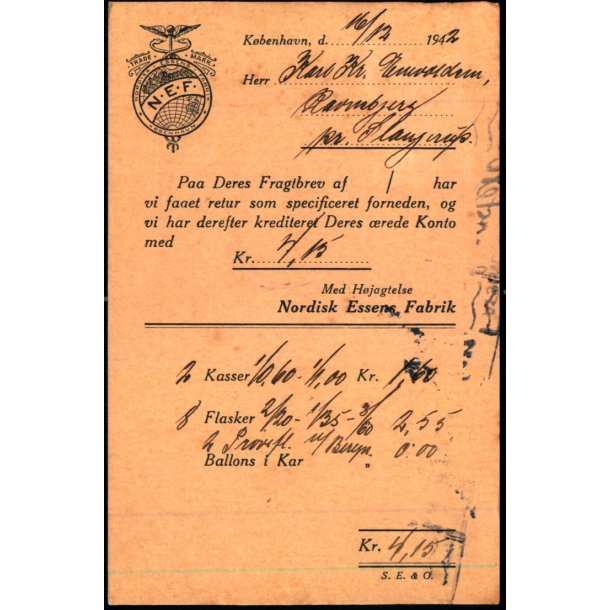 Nordisk Essens Fabrik - Kbh.  - u/n - Brugt