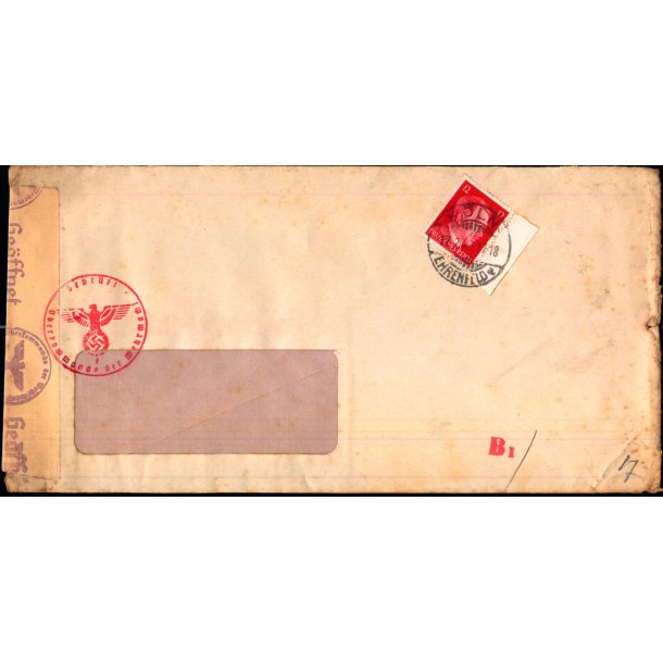 Censurbrev fra Tyskland -  17 - 2 - 43 - Til Tyskland