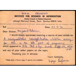 Luftpost Kort fra Indien til Danmark - 30 - 5 - 74