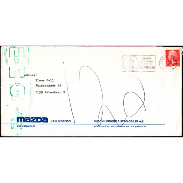 Efterporto - Brev fra Kalundborg 1. Sep. 1978   til Kbenhavn V.   - Efterporto 120 re - Stempel !