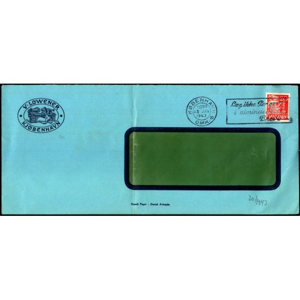 Perfin - V.Lwener - Stemplet 13 - 1 - 43 - Brugt