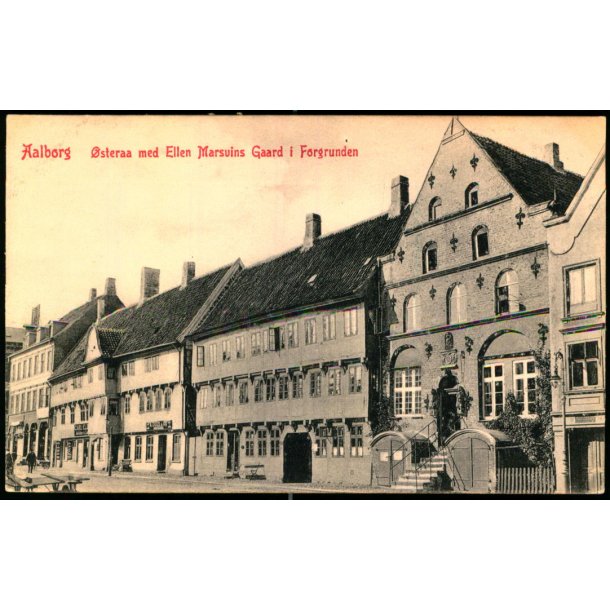 Aalborg - steraagade med Ellen Marsvins Gaard i Forgrunden - Warburgs Kunst Forlag 2552