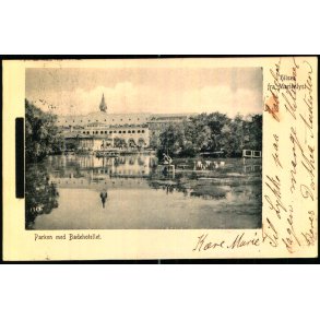 Hilsen fra Marienlyst - Parken med Badehotellet - K. 7318 - Brugt