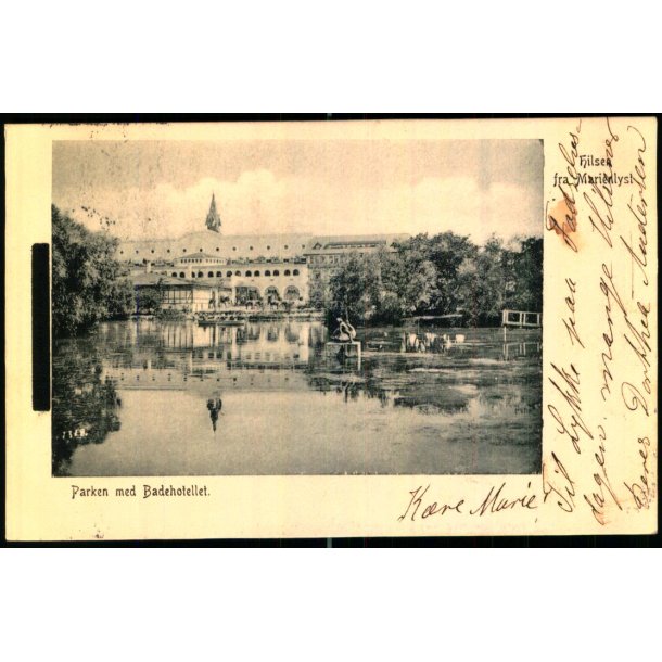 Hilsen fra Marienlyst - Parken med Badehotellet - K. 7318 - Brugt