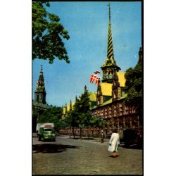 Kbenhavn - Brsen med Udsigt over Christiansborg Slot - Rudolf Olsen u/n