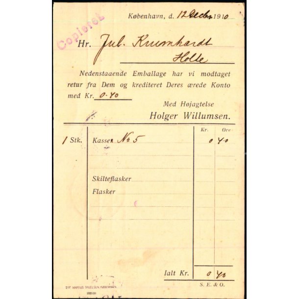 Holger Willumsen - Kbh.  - u/n - Brugt