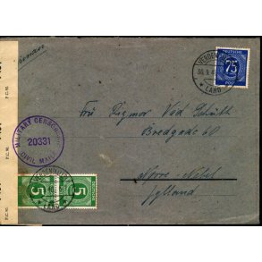 Efterkrigs Censurbrev fra Tyskland  30 - 9 - 48 - Til Nrre-Nebel