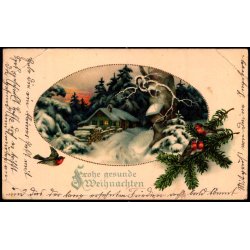 Feldpost - Apenrade  21 - 12 - 16  - Til 1. Batelillon 4. Komp. - Billedside : Weihnachten