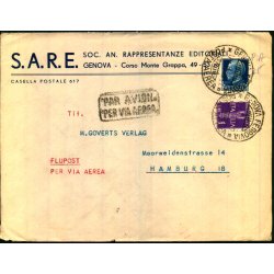 Luftport - Censurbrev fra Italien  17 - 4 - 40 - Til Hamburg