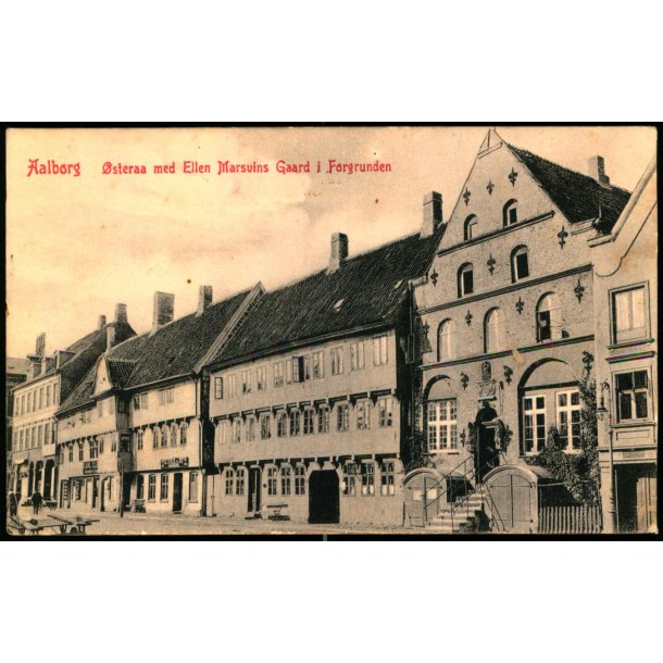 Aalborg - steraagade med Ellen Marsvins Gaard i Forgrunden - Warburgs Kunst Forlag 2552