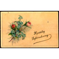 Kartonkort - Hjertelig Lyknskning - Postkort