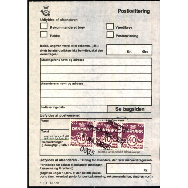 Postkvittering - 4 - 5 - 87