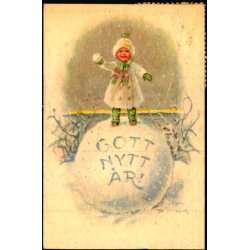 Gott Nytt r - Lille Kort 7x10 cm - Eliasson u/n - Brugt