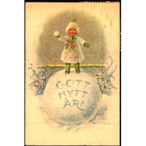 Gott Nytt r - Lille Kort 7x10 cm - Eliasson u/n - Brugt