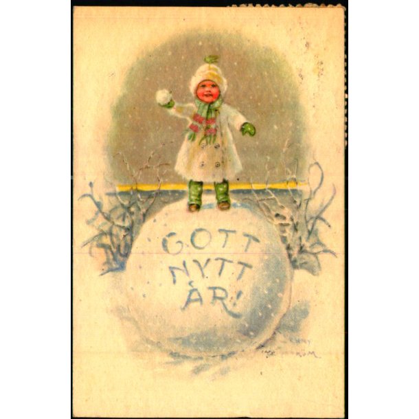 Gott Nytt r - Lille Kort 7x10 cm - Eliasson u/n - Brugt