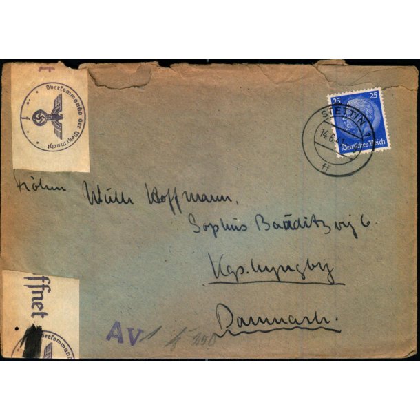 Censurbrev fra Tyskland -  14 - 6 - 41 - Til Danmark
