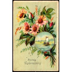 Kartonkort - Hjertelig Lyknskning - Postkort