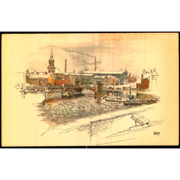 Ebbe Fog - Kbenhavns Havn med Knippelsbro -  K. Witt-Mller 3157/1 - Ubrugt