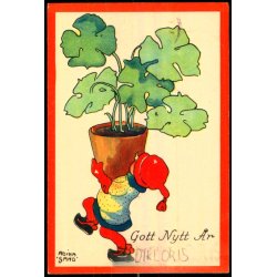 Gott Nytt r - Lille Kort 7x10 cm - Svensk u/n - Brugt