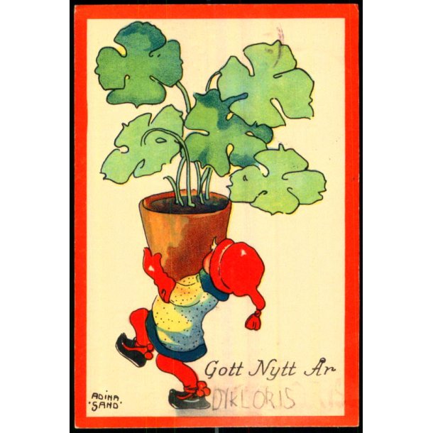 Gott Nytt r - Lille Kort 7x10 cm - Svensk u/n - Brugt