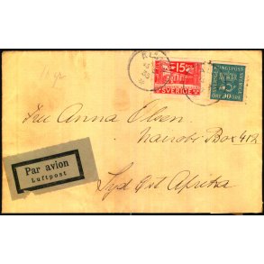 Luftpost Brev fra Sverige til Syd st Afrika (Kenya) - 13 - 3 - 35