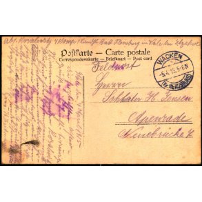 Feldpost - Wacken 5 - 4- 15 - Til Apenrade - Billedside : Gruss aus Wacken