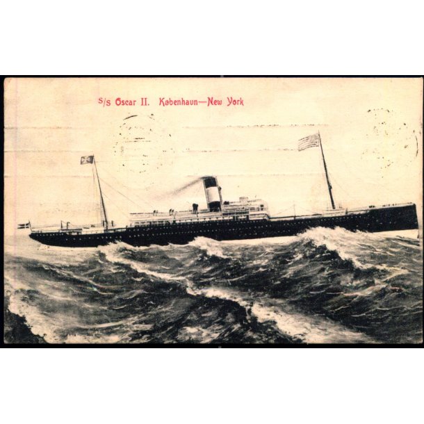 S/S Oscar II - Kbenhavn - NewYork - u/n - Brugt