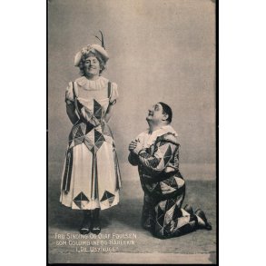 Fru Sinding og Olaf Poulsen som Columbine og Herlekin i 