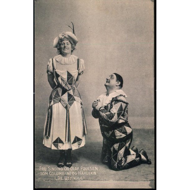 Fru Sinding og Olaf Poulsen som Columbine og Herlekin i "De Usynlige" - Alex Vincent 1259 - Ubrugt