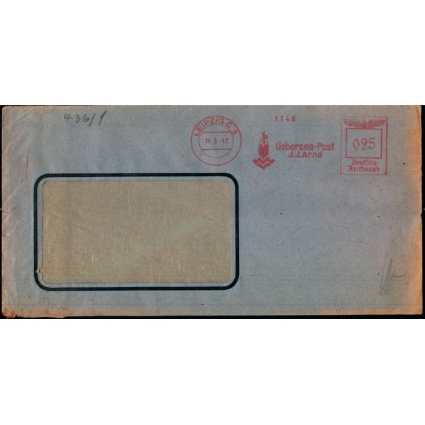 Censurbrev fra Tyskland -  14 - 3 - 41 - Til Tyskland