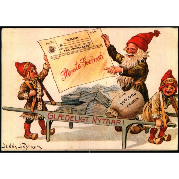 Jenny Nystrm - Gldeligt Nytaar - Dansk Rde Kors u/n - Ubrugt