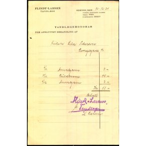 Tandl�ge - Flindt Larsen - Odense 1934