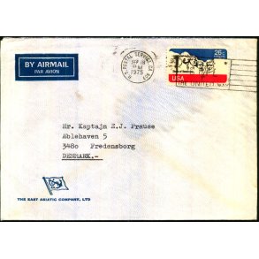 Luftpost Brev fra U.S.A. til Danmark - 18 - 9 - 75