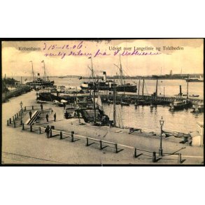 K�benhavn - Udsigt over  Langelinie og Toldboden - - B.M. & Co 525 - Brugt - Limrest p� bagside !